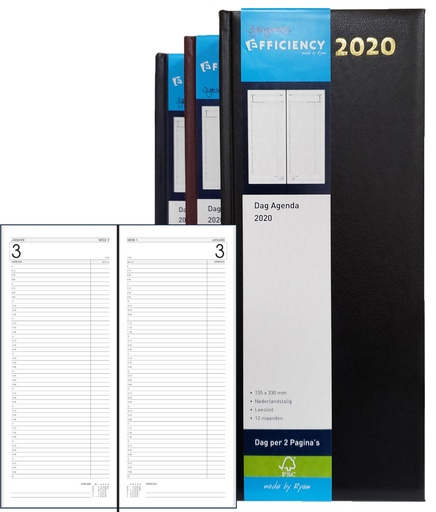 [3YRAG0054] Ryam Efficiency Agenda 8344 Long - Black