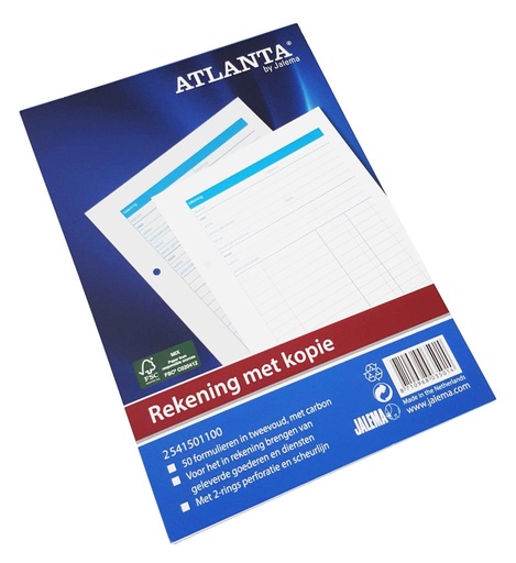 [3BFBB0004] Atlanta Invoice Book A5 Dutch Text