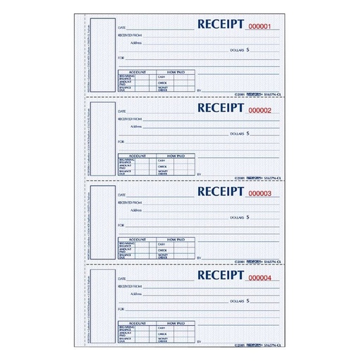 [3BFBB1002] Receipt Book Hard Cover 3 ply 