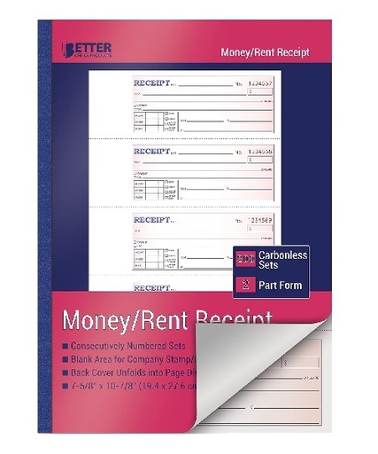 [3BFBB1025 / Better Office] Receipt Book 2 ply Carbonless 200 sets 