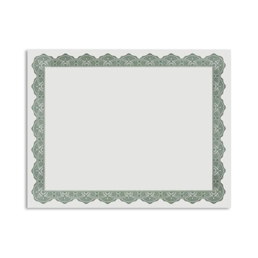 [3BFDI0507] Certificates Letter Size Green  25 pack 