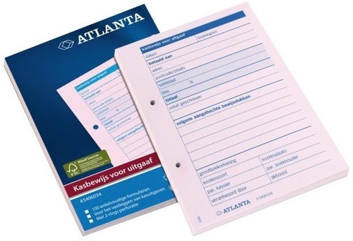 [3BFKB0002] Atlanta Petty Cash Book A6 Dutch Text