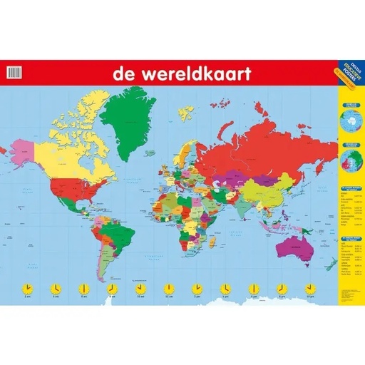 [3BOIB0102] Educational Poster De Wereldkaart 