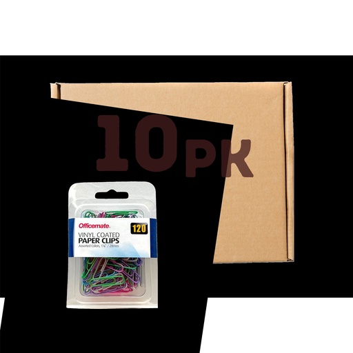 [3HECL3044/10] Vinyl Coated Paper Clips - #2 (Pack of 10)