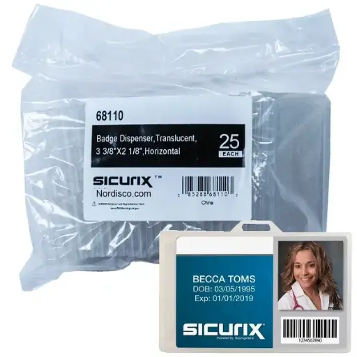 [3LTLB5023/25] Rigid Badge Holder Economic - Horizontal (Pack of 25)