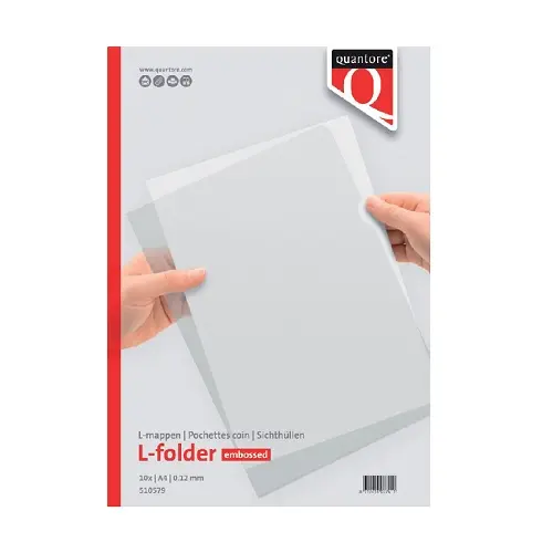[3MASH0033/10] Premium Plastic L-Folder A4 0.12 mm - Clear (Pack of 10)