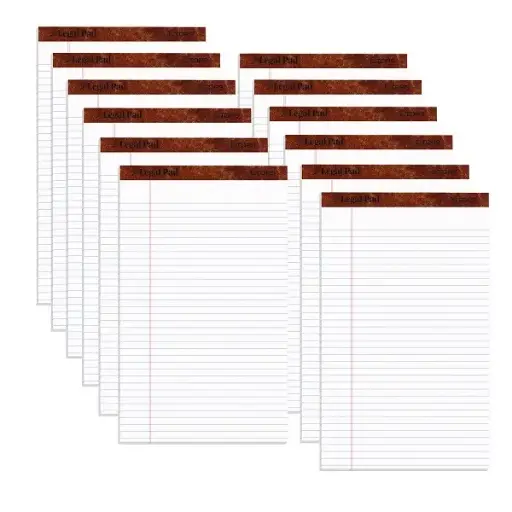 [3NOOB1003/12] Writing Pad 8.5" x 14" - White (Pack of 12)