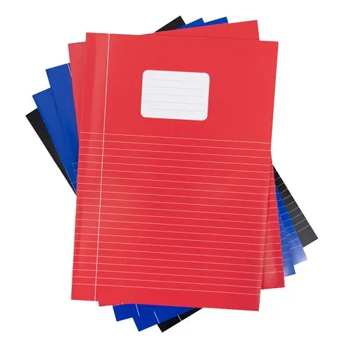 [3NOSF0055/5] Ruled A4 School Notebooks - Assorted Basic Colors (Pack of 5)