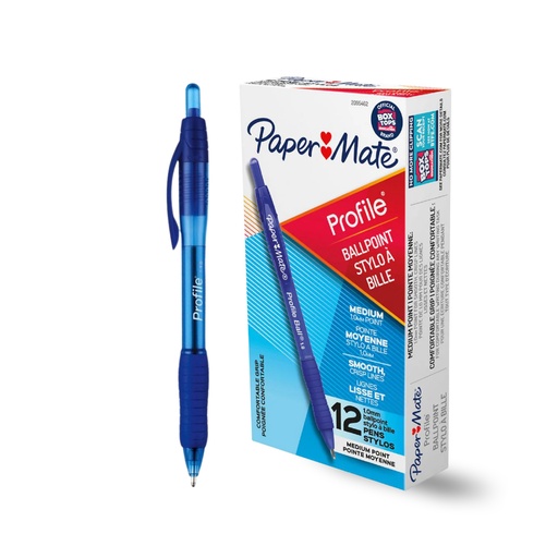 [3PEBP3536/12] Ballpoint Pen Papermate Profile - Blue (Pack of 12)