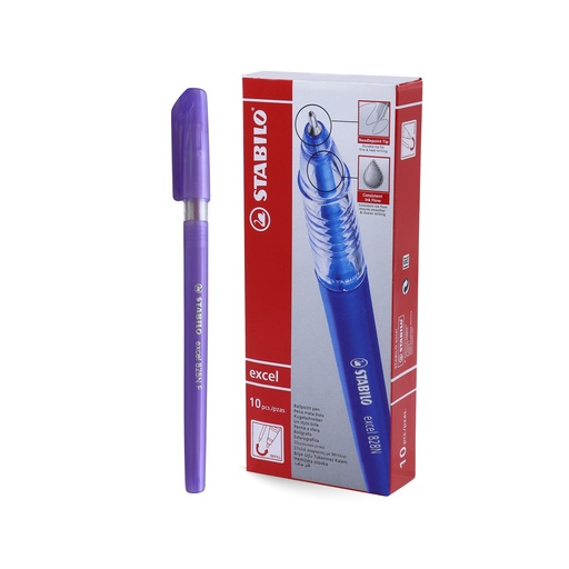 [3PEBP4031/10] Ballpoint Pen Excel 828 NF - Purple (Pack of 10)
