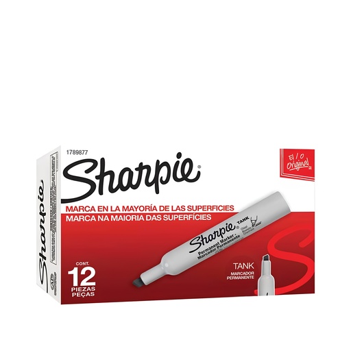 [3PEMK5056/12] Sharpie Tank Permanent Marker - Chisel Black (Pack of 12)