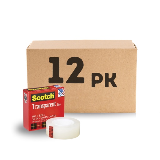 [3PLTS1502/12] Transparent Tape 3/4" - Scotch (Pack of 12)