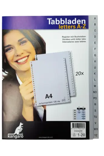 [3RBTB0007/25] A4 PP Index Divider - Alphabetic Tabs (Pack of 25)