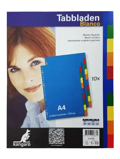 [3RBTB1520/25] A4 PP Index Divider - 10 Tabs (Pack of 25)