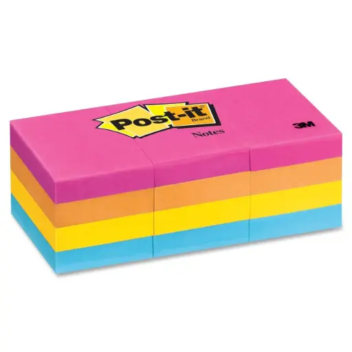[3SNNE0501/12] Post It Notes 1.5" x 2" - Neon Colors (Pack of 12)