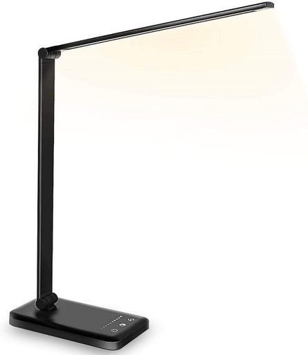 [3DILP0021] LED Desk Lamp With USB Charging Port - Black