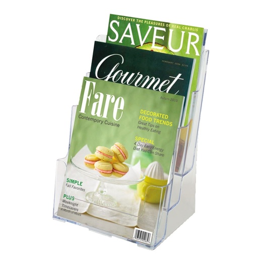[3DILH0020] Multi-Compartment Tiered Literature Holder - Magazine Size