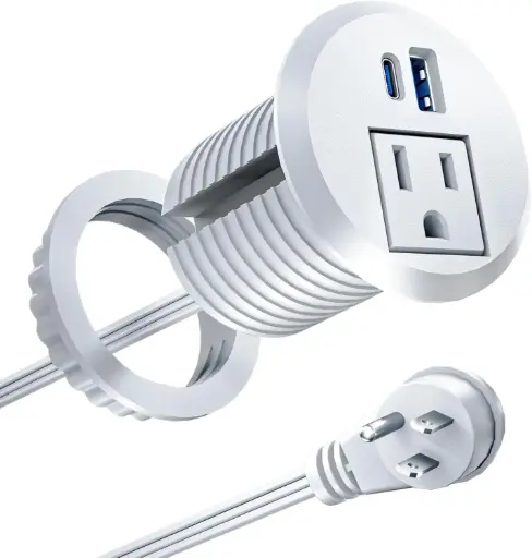 Recessed Power Grommet 20W - White