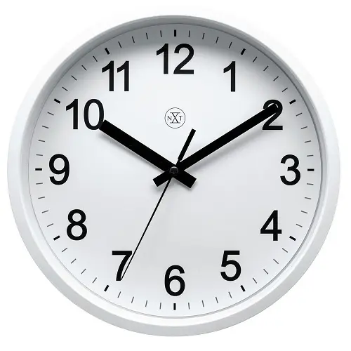 [NX-7307WI-V2] Wall Clock Robust White 25cm