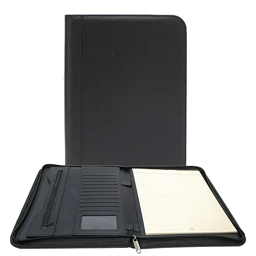 [37159] Writing Folder Soho A4 With Zipper - Black