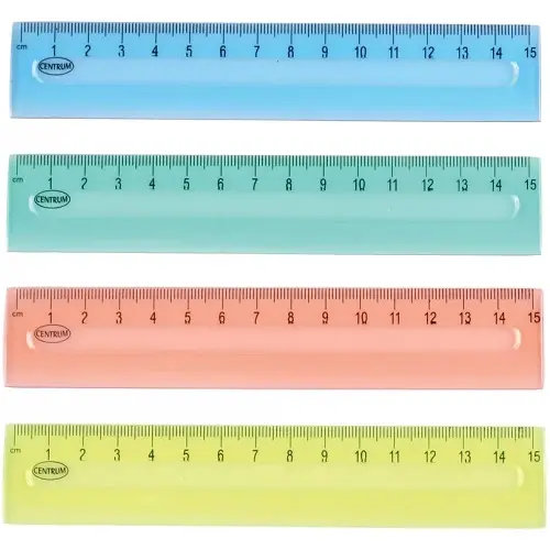 [Centrum 80725] Ruler Plastic 15cm - Assorted Transparent