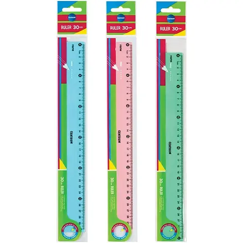 [Centrum 81221] Ruler Plastic 30cm - Assorted Pastel