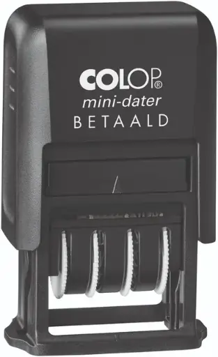 [1469654] Mini Dater "BETAALD" - Dutch Text Black