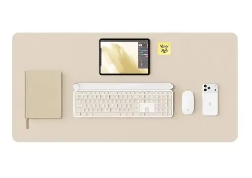 [Deskpad Eggshell] Desk Pad Leather 31.5" x 15.8" Eggshell