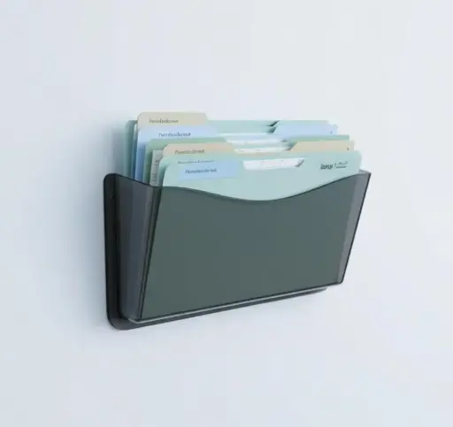 [Azar 250025 Smoke] Azar Letter Size Wall Mount File Holder - Smoke