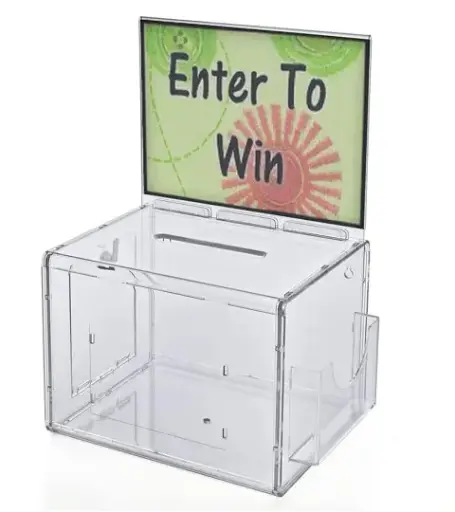 [Azar 206389 / Ballot / Lottery / Donation] Azar Lottery Box Extra Large - Clear