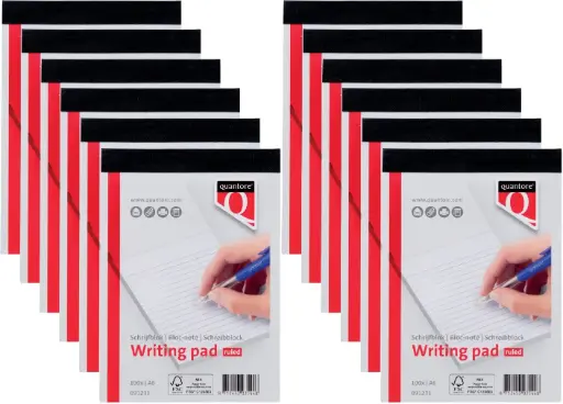 [3NOCB0128/5] Ruled A6 Writing Pad Quantore (Pack of 12)