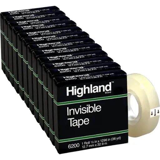 [3PLTS1503/12] Highland Invisible Tape 1/2"  (Pack of 12)