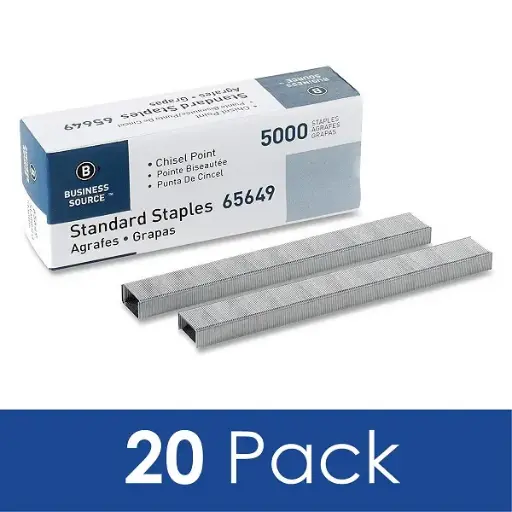 [3HEST6007/20] Business Source Standard Staples (Pack of 20)