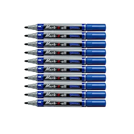 [3PEMK5502/10] Mark-4-All Permanent Marker - Bullet Blue (Pack of 10)