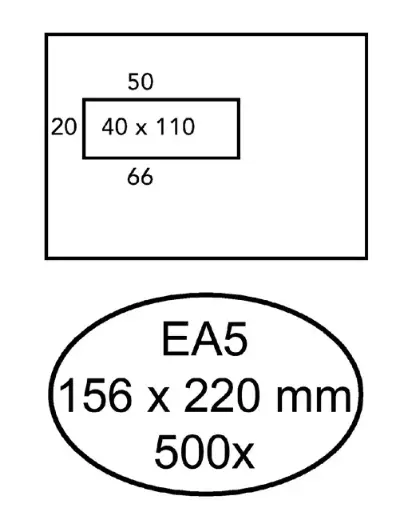 [3ENVE0012] White Window-Left Envelope 156 x 220mm