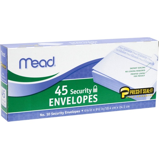 [3ENPL3034] Press-It-Seal-It #10 Security Envelopes 45/Pack