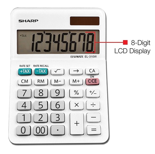 [3KMRM2519] Sharp EL-310WB Professional Mini Desktop Calculator