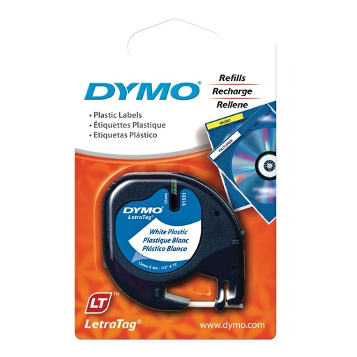 [3KMLB0526] Dymo LetraTag Label - White Plastic