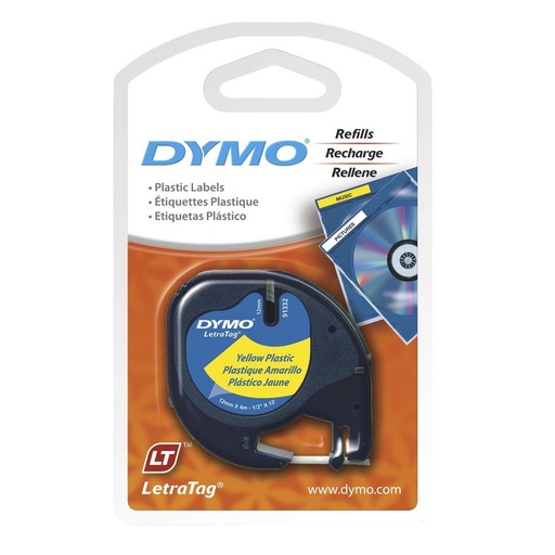 [3KMLB0527] Dymo LetraTag Label - Yellow Plastic