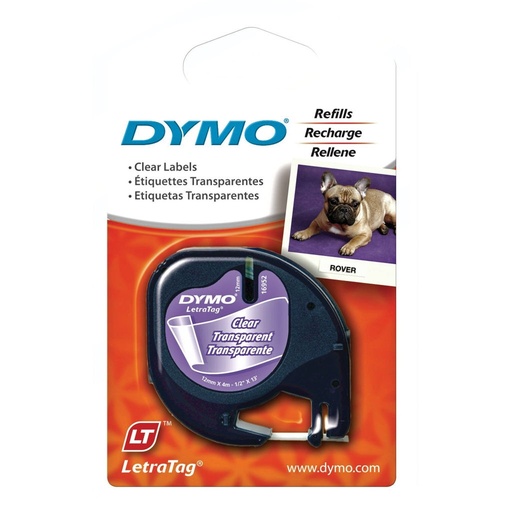 [3KMLB0545] Dymo LetraTag Label - Clear Plastic