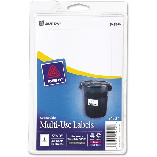 [3LTLB0014] Avery 5450 Multi-Use Labels 5" x 3" - White 