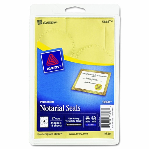 [3LTLB6512] Permanent Metallic Notary Seals - 2" Round
