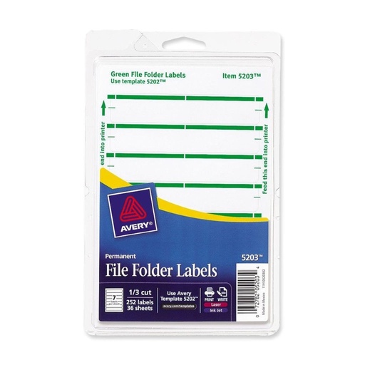[3LTLB7003] File Folder Labels - Green