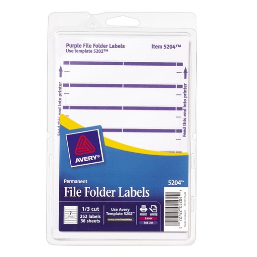 [3LTLB7007] File Folder Labels - Purple