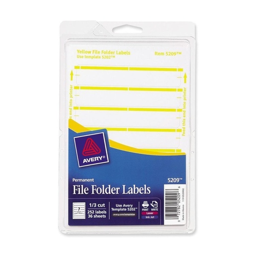 [3LTLB7009] File Folder Labels - Yellow