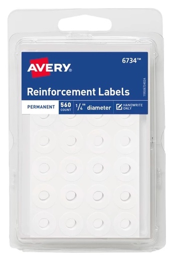 [3LTLB7031] Avery 6734 Self-Adhesive Reinforcement Labels 