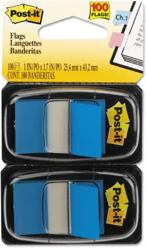 [3LTLB6021] Post It Flags - Bright Blue