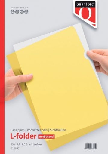 [3MASH0039] Economy Plastic L-Folder A4 - Yellow Embossed