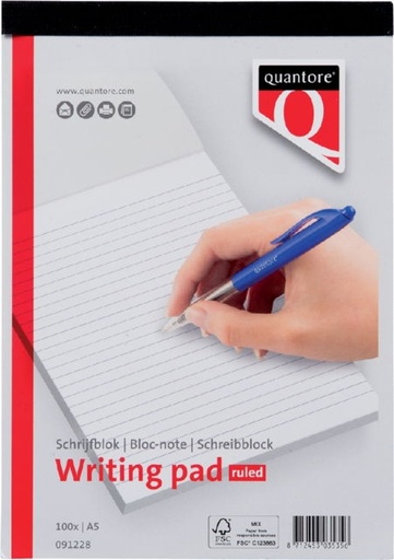 [3NOCB0127] Ruled A5 Writing Pad Quantore