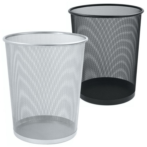 [3PRKT0095] Mesh Round Waste Bin - Silver